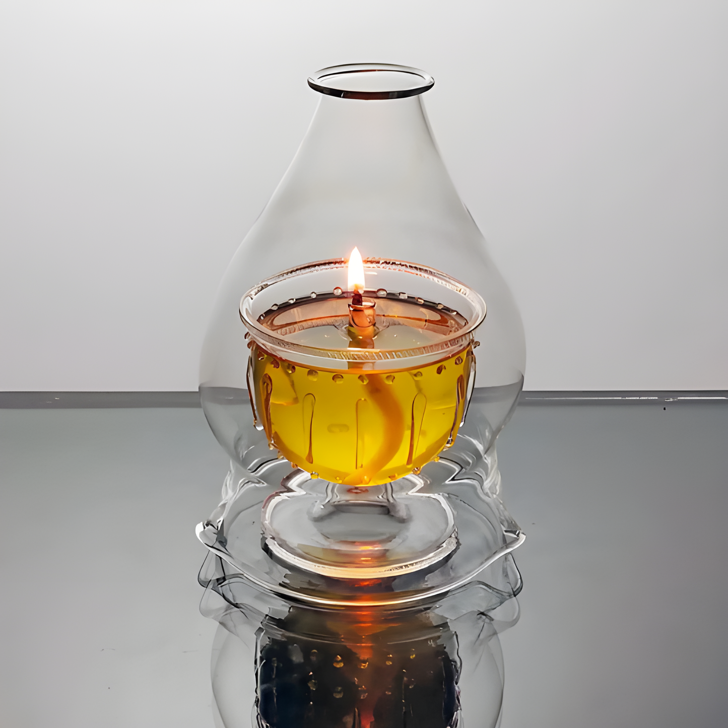 Akhand Diya with Glass Cover (24 Hrs)