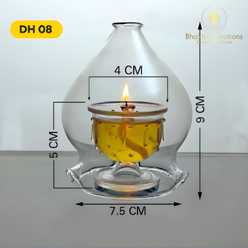 Akhand Diya with Glass Cover (8 Hrs)