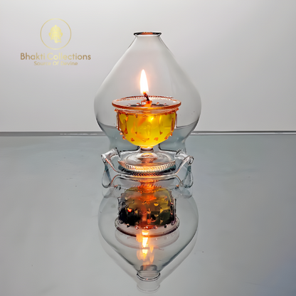 Akhand Diya with Glass Cover (12 Hrs)