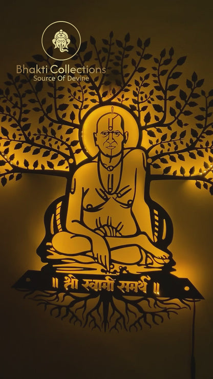Vatavruksha Swami Samarth LED Metal Wall Decor